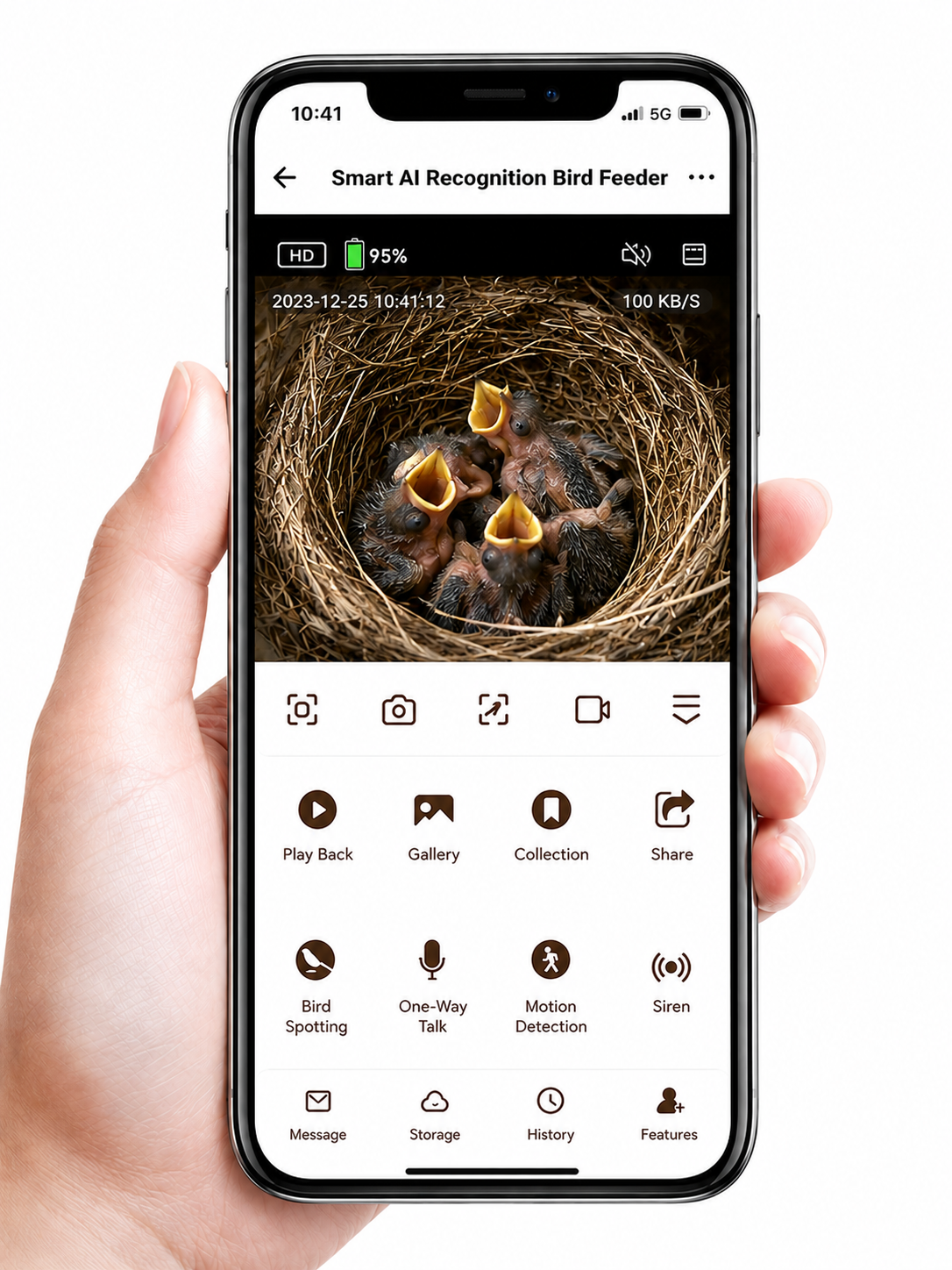 Smartphone mit Vogelbeobachtungs-App – Vögel im Garten jederzeit per App beobachten