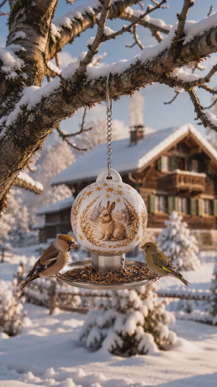 Vogelfutterkugeln für Gartenvögel – natürliche Vogelbeobachtung mit Vögeln beim Fressen