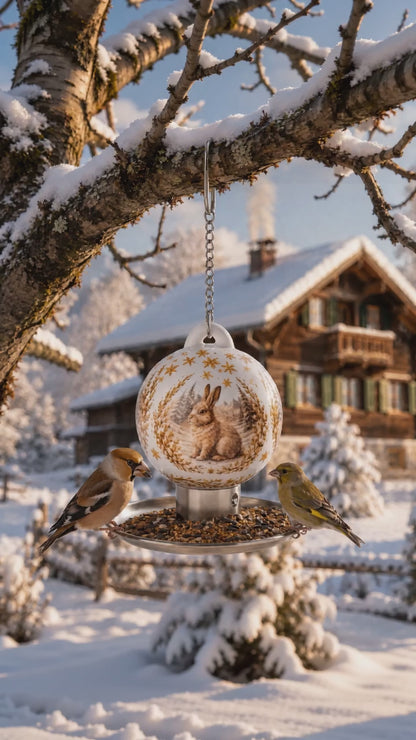 Vogelfutterkugeln für Gartenvögel – natürliche Vogelbeobachtung mit Vögeln beim Fressen